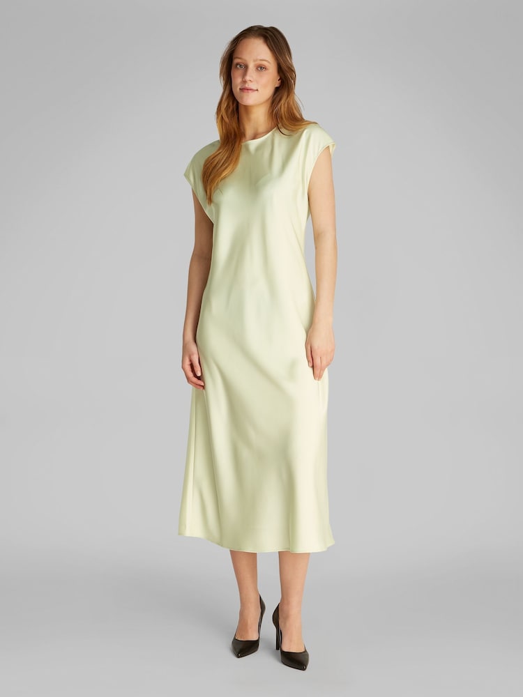 Calvin Klein Light Green Matte Shine Satin Sheath Dress - Image 2 of 6