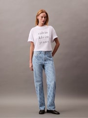 Calvin Klein Blue Signature 90'S Straight Jeans - Image 1 of 2