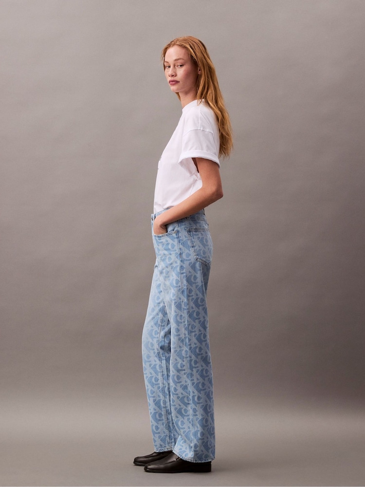 Calvin Klein Blue Signature 90'S Straight Jeans - Image 2 of 2