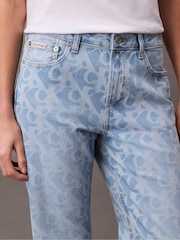 Calvin Klein Blue Signature 90'S Straight Jeans - Image 4 of 5