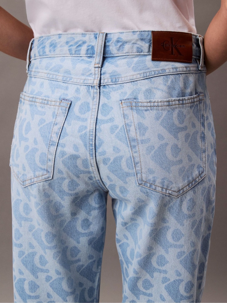 Calvin Klein Blue Signature 90'S Straight Jeans - Image 5 of 5