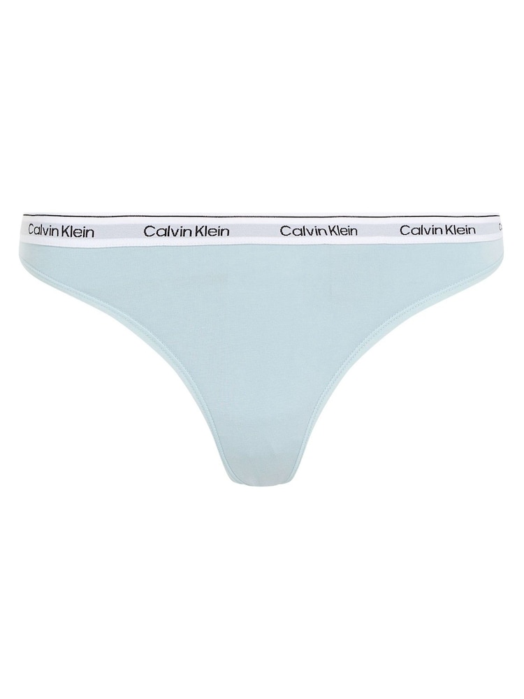 Calvin Klein Blue Modern Logo Thong - Image 5 of 5