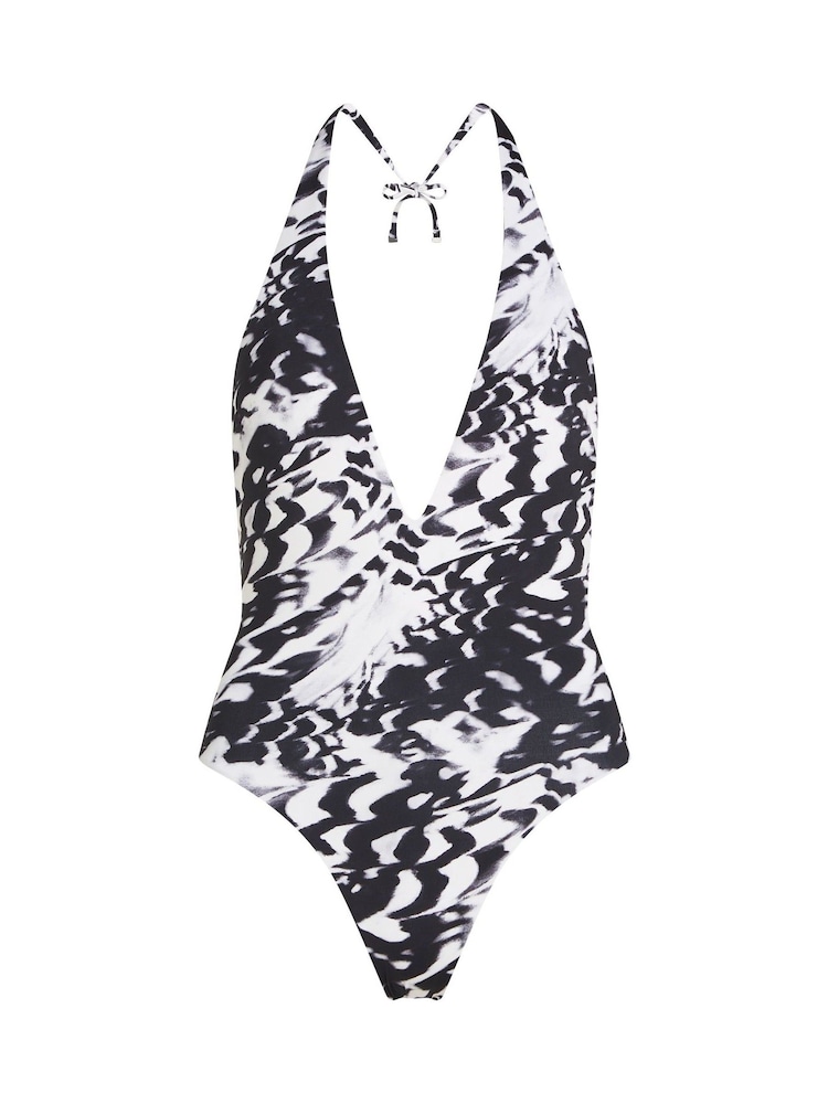Calvin Klein Black Plunge One Piece Swimsuit - Image 5 of 5