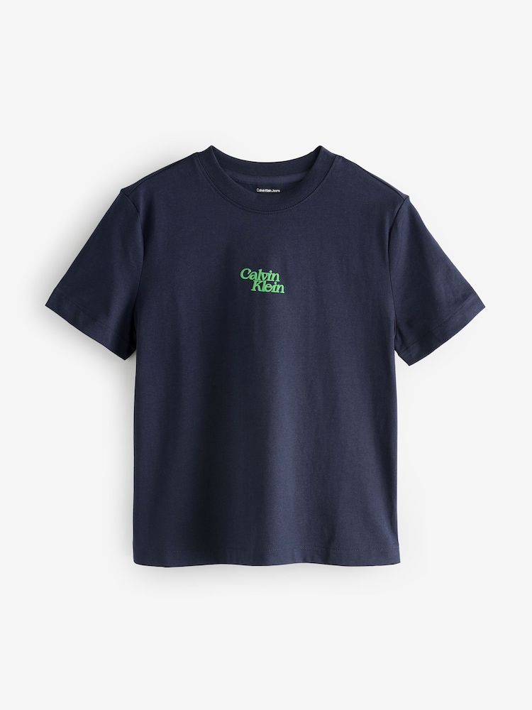 Calvin Klein Blue 100% Cotton Logo T-Shirt - Image 1 of 1 Calvin Klein Blue 100% Cotton Logo T-Shirt - Image 1 of 1