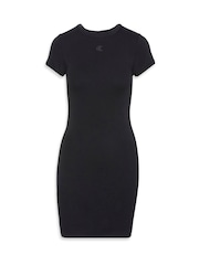 Calvin Klein Black Rib Mini Bodycon Dress - Image 7 of 7