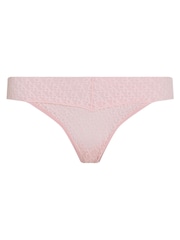 Calvin Klein Pink Logo Lace Trim Low Rise Thong - Image 5 of 5