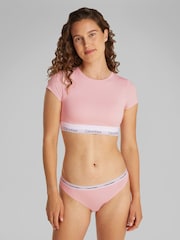 Pink - Calvin Klein Modern Cotton T-Shirt Bralette - Image 1 of 5