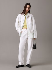 Calvin Klein Off White Boxy Denim Jacket - Image 2 of 7