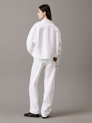 Calvin Klein Off White Boxy Denim Jacket - Image 3 of 7