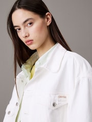 Calvin Klein Off White Boxy Denim Jacket - Image 4 of 7