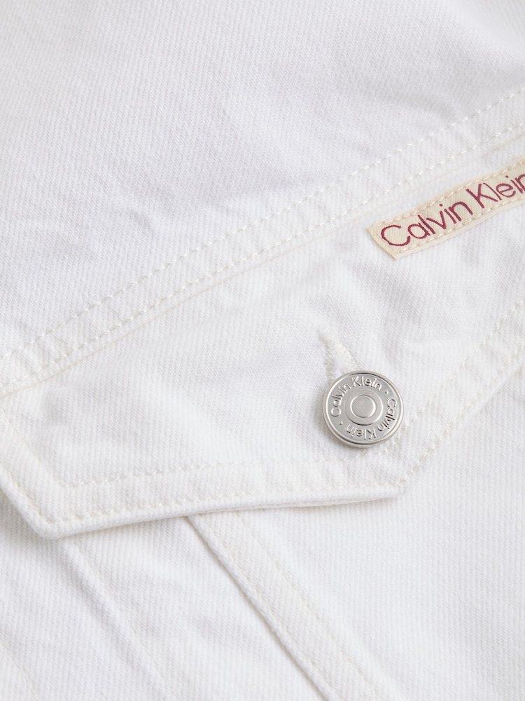 Calvin Klein Off White Boxy Denim Jacket - Image 7 of 7