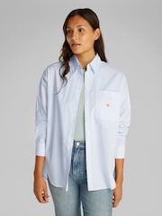 Calvin Klein White Relaxed 100% Cotton Long Sleeve Shirt - Image 2 of 6