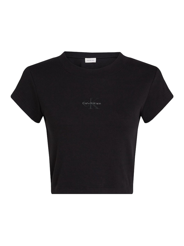 Calvin Klein Black Baby Monogram T-Shirt - Image 5 of 6