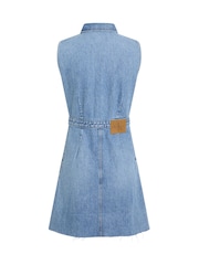Calvin Klein Blue Sleevelesss Denim Trucker Dress - Image 8 of 8