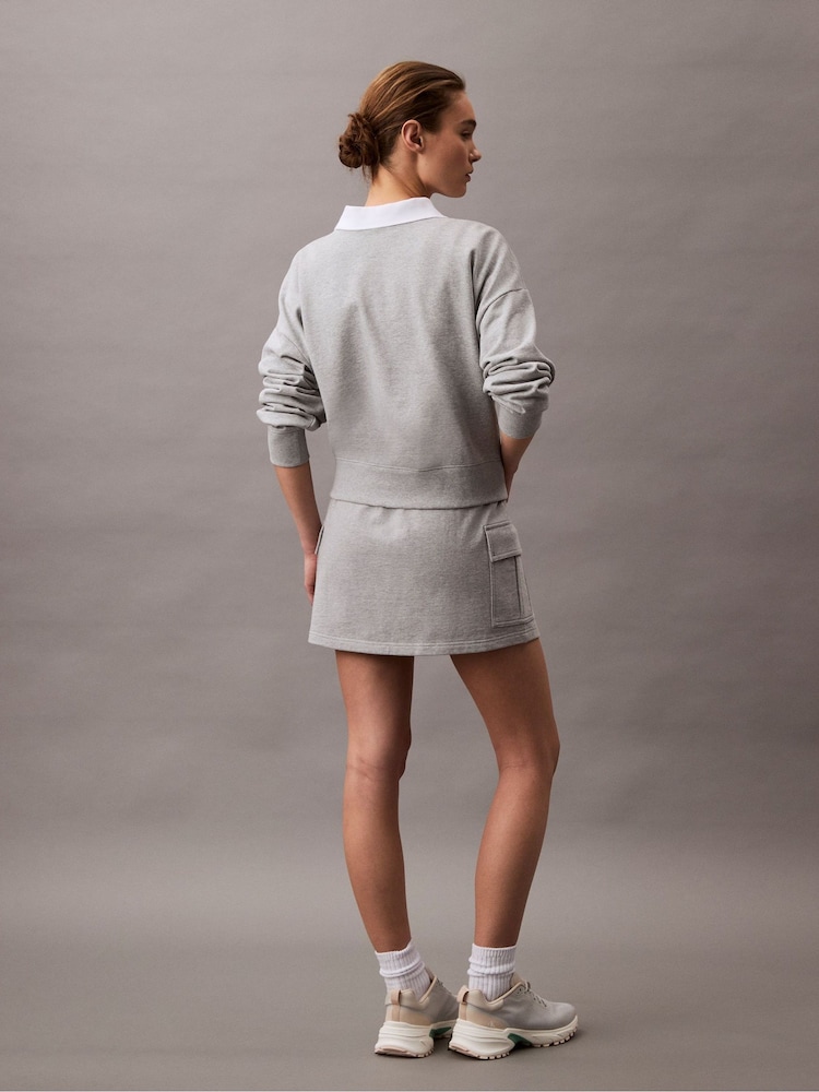 Calvin Klein Grey Terry Cargo Skirt - Image 2 of 7 Calvin Klein Grey Terry Cargo Skirt - Image 2 of 7