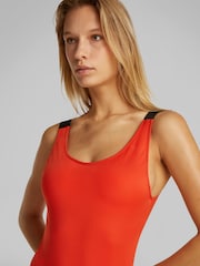 Calvin Klein Red Scoop Back One Piece Swimsuit - Image 4 of 5