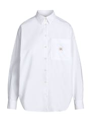 Calvin Klein White Ecru Relaxed 100% Cotton Long Sleeve Shirt - Image 6 of 7