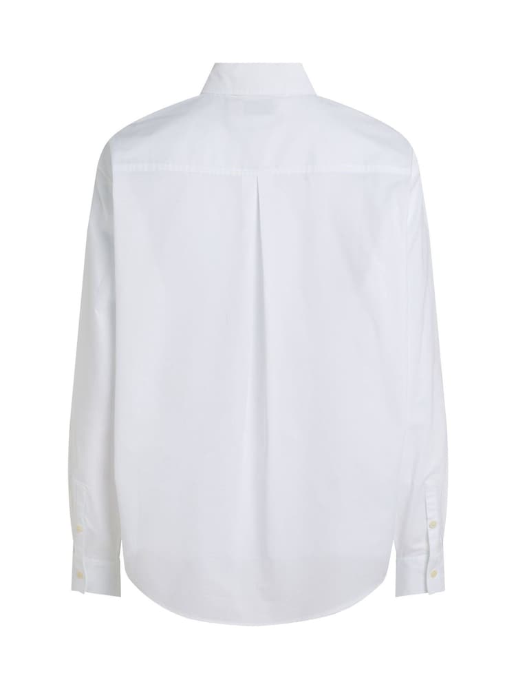 Calvin Klein White Ecru Relaxed 100% Cotton Long Sleeve Shirt - Image 7 of 7