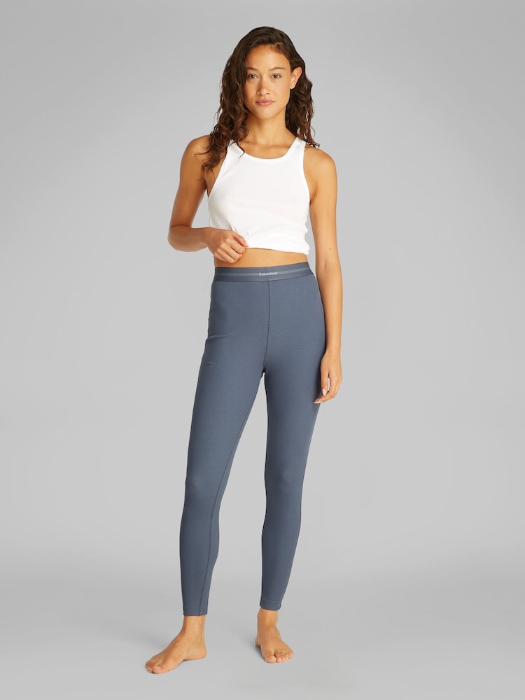 Calvin Klein Grey Cotton Stretch Rib Lounge Leggings - Image 2 of 6