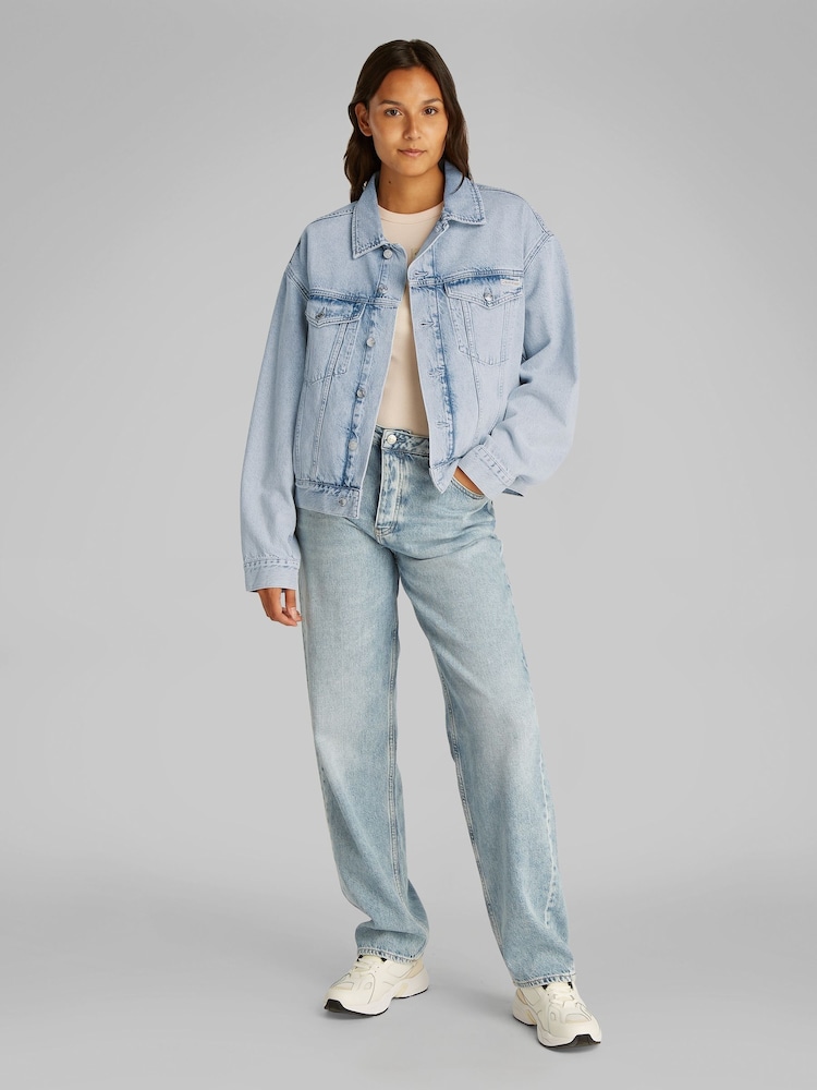 Calvin Klein Blue Boxy Denim Jacket - Image 1 of 7
