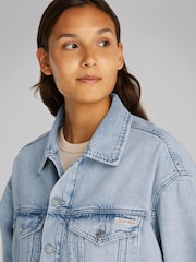 Calvin Klein Blue Boxy Denim Jacket - Image 3 of 7