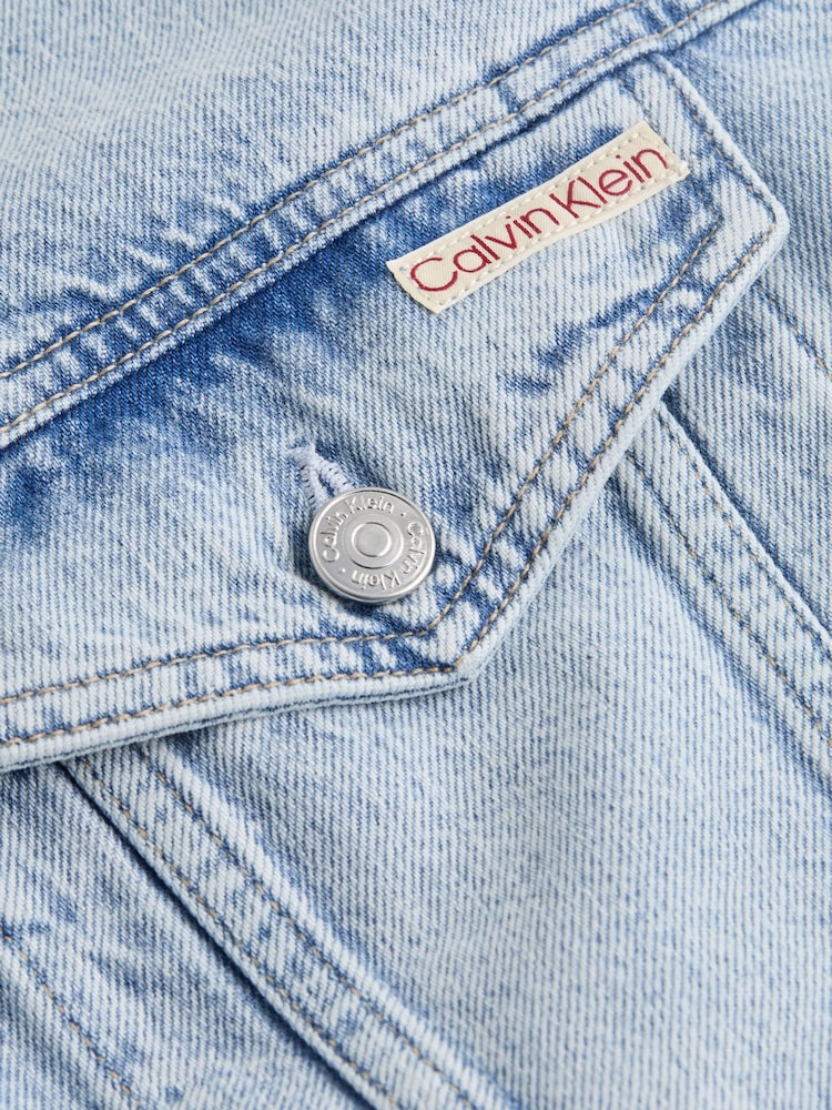 Calvin Klein Blue Boxy Denim Jacket - Image 7 of 7