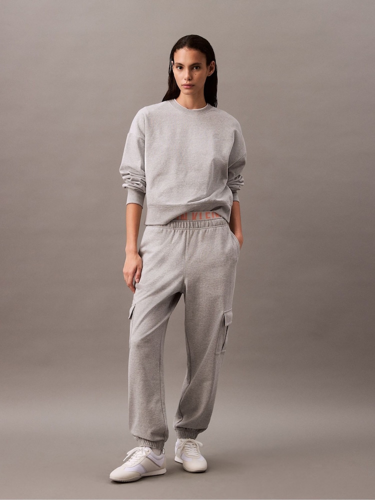 Calvin Klein Grey Archive Logo Cargo Joggers - Image 1 of 5