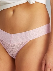 Calvin Klein Pink Logo Lace Trim Low Rise Bikini Briefs - Image 4 of 5