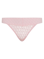 Calvin Klein Pink Logo Lace Trim Low Rise Bikini Briefs - Image 5 of 5