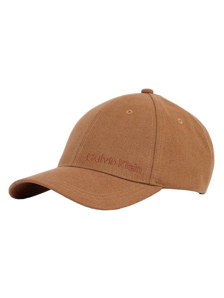 Calvin Klein Nude Linen Baseball Cap - Image 1 of 4