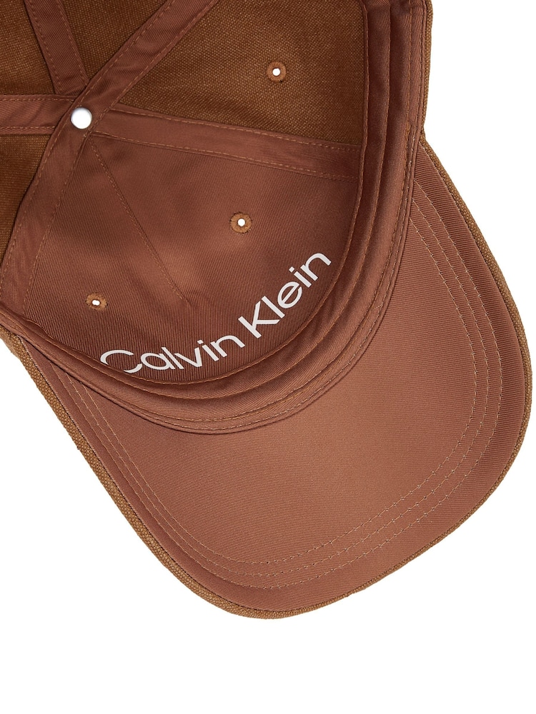 Calvin Klein Nude Linen Baseball Cap - Image 3 of 4