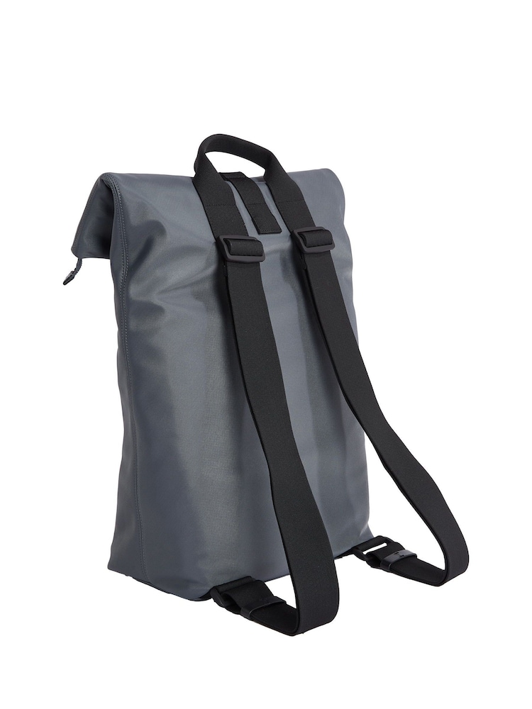 Calvin Klein Grey Rolltop Backpack - Image 2 of 5 Calvin Klein Grey Rolltop Backpack - Image 2 of 5