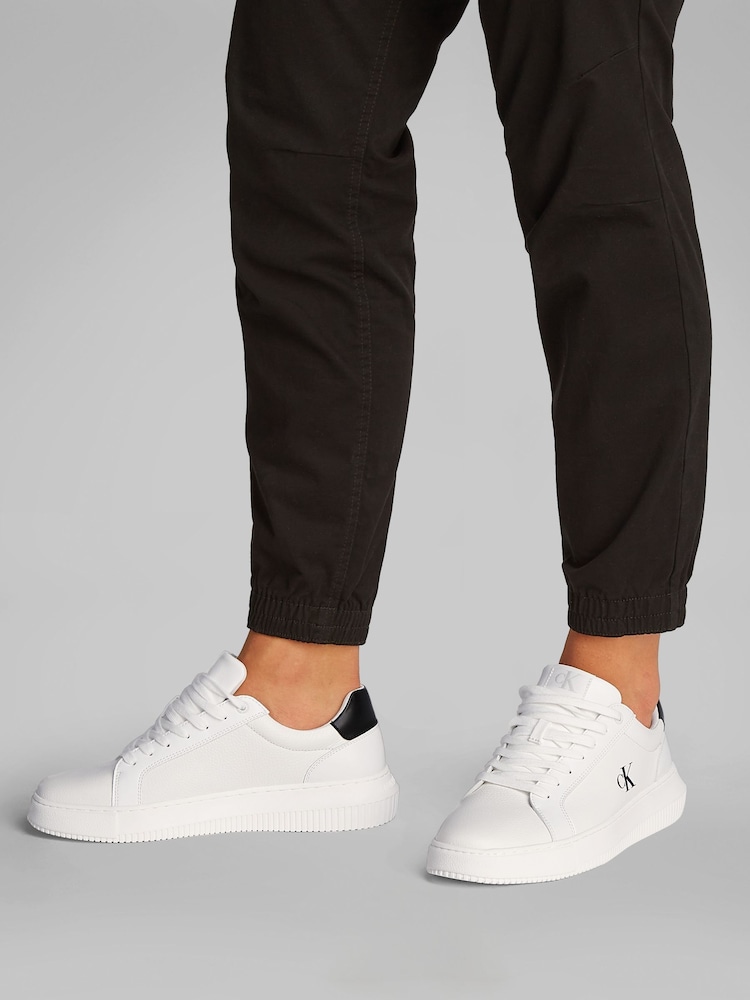 Calvin Klein White Chunky Cupsole Leather Trainers - Image 1 of 6