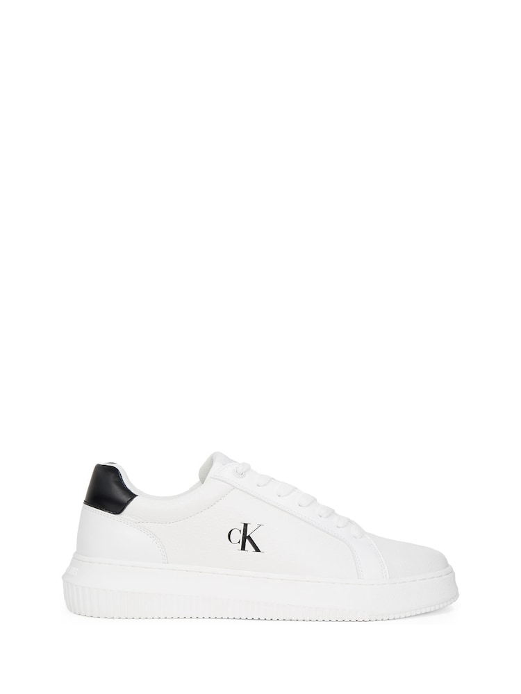 Calvin Klein White Chunky Cupsole Leather Trainers - Image 2 of 6