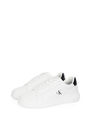 Calvin Klein White Chunky Cupsole Leather Trainers - Image 4 of 6