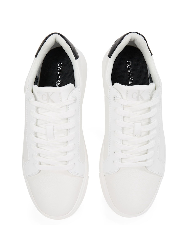 Calvin Klein White Chunky Cupsole Leather Trainers - Image 6 of 6