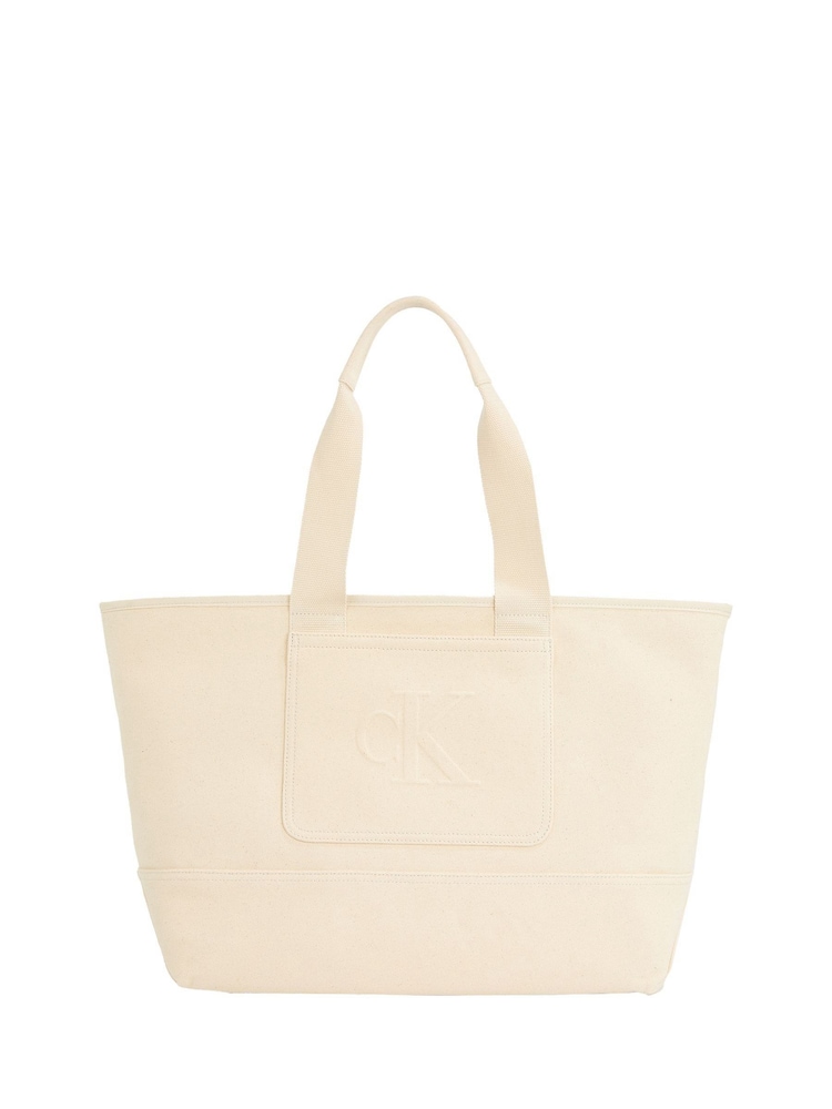 Calvin Klein Nude Canvas Zip Weekender Bag - Image 1 of 5