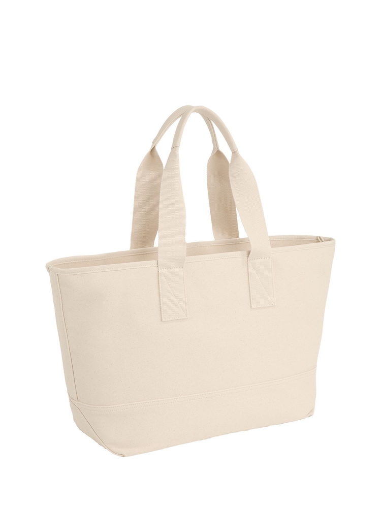 Calvin Klein Nude Canvas Zip Weekender Bag - Image 3 of 5