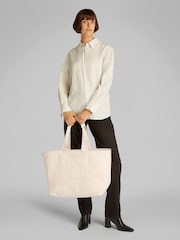 Calvin Klein Nude Canvas Zip Weekender Bag - Image 4 of 5