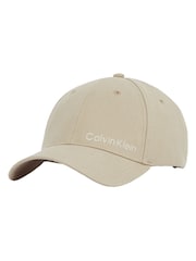Calvin Klein Cream Linen Baseball Cap - Image 1 of 5