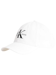 Calvin Klein White 100% Cotton Mono Logo Embro Cap - Image 1 of 5