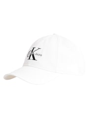 Calvin Klein White 100% Cotton Mono Logo Embro Cap - Image 2 of 5