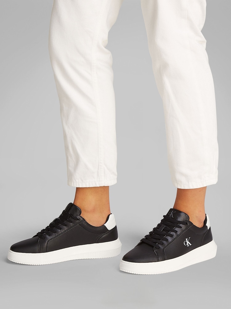 Calvin Klein White Chunky Cupsole Leather Trainers - Image 1 of 6 Calvin Klein White Chunky Cupsole Leather Trainers - Image 1 of 6
