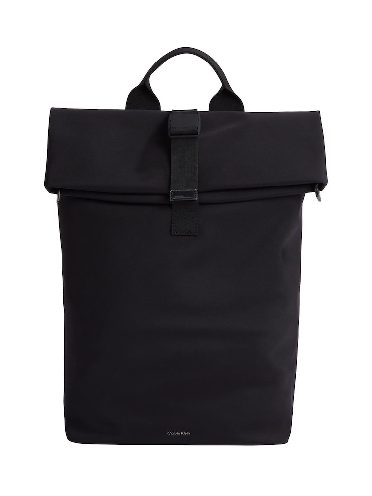 Calvin Klein Black Rolltop Backpack - Image 1 of 5