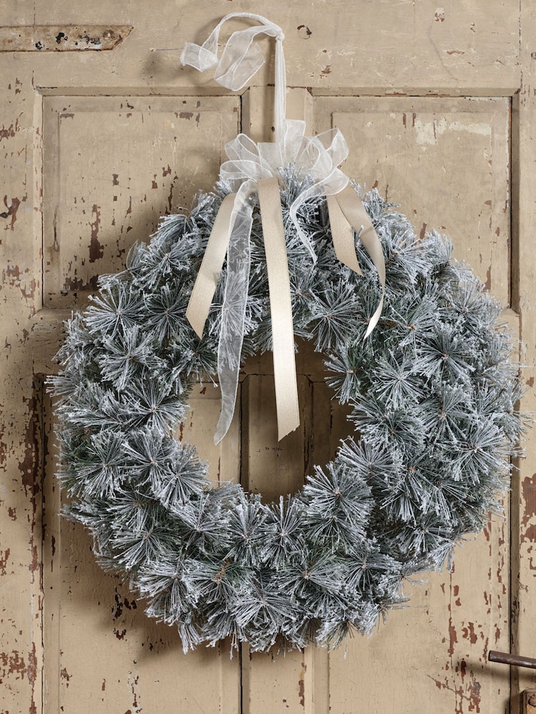 Everlands Green Cashmere Frosted Wreath Diameter - Image 1 of 4