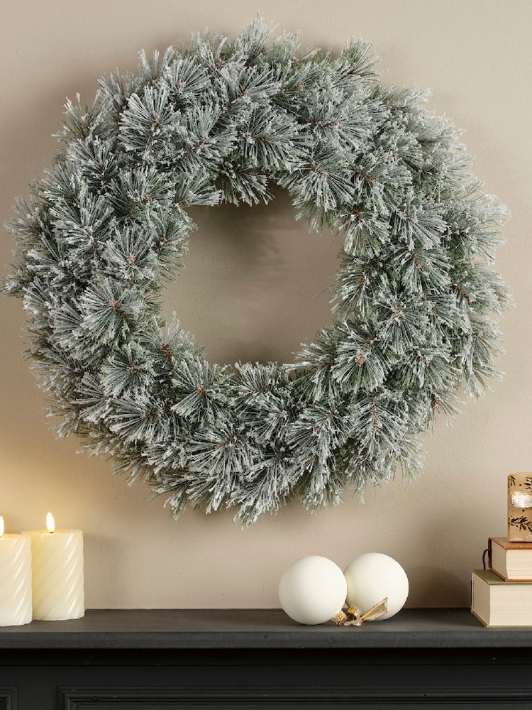 Everlands Green Cashmere Frosted Wreath Diameter - Image 2 of 4