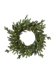 Everlands Green Norway Spruce Pre Lit 50cm Christmas Wreath - Image 3 of 5