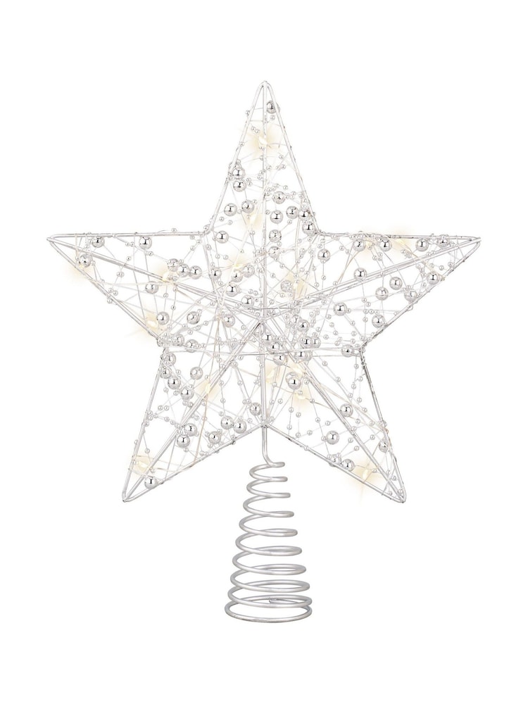 Lumineo Silver Tone Lit Star Christmas Tree Topper - Image 2 of 2 Lumineo Silver Tone Lit Star Christmas Tree Topper - Image 2 of 2