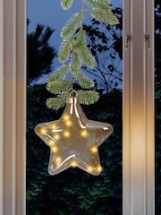 Lumineo Clear Pre Lit LED Hanging Christmas Star Bauble - Image 2 of 3