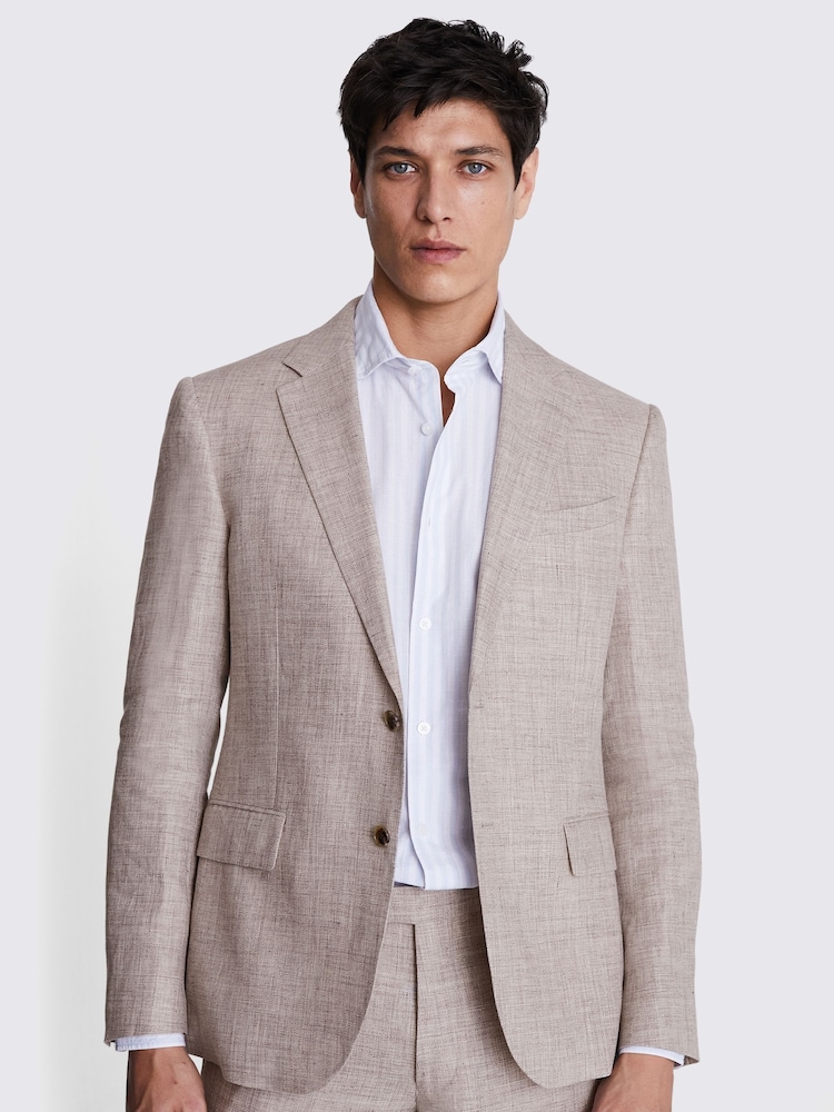 MOSS Natural Slim 100% Linen Jacket - Image 1 of 5 MOSS Natural Slim 100% Linen Jacket - Image 1 of 5